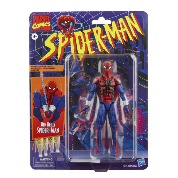 Figura de acción de Spider-Man Retro Marvel Legends Ben Reilly Spider-Man de 6 pulgadas
