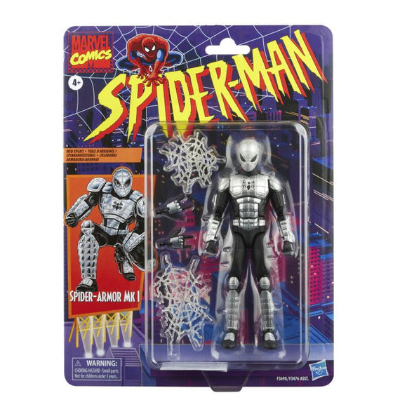 Figura de acción de Spider-Man Retro Marvel Legends Spider-Armor MK I de 6 pulgadas